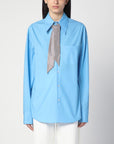 Giuseppe di Morabito Light blue shirt with rhinestone scarf