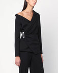 Giuseppe di Morabito Asymmetrical black jacket with brooch detail