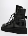 Ferragamo Black leather lace-up boot