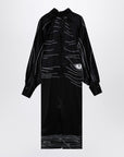 Ferragamo Black silk satin midi dress
