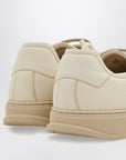 Ferragamo Mascarpone-colored leather sneakers