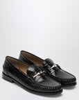 Ferragamo Dark Brown Moccasin new Vara chain