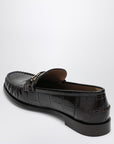 Ferragamo Dark Brown Moccasin new Vara chain