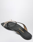 Ferragamo Mini Bow flip-flop black and powdery / narrow fit