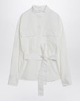 Ferragamo White belted shirt in cotton blend