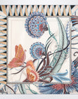 Ferragamo Ivory/blue silk scarf with Giada print
