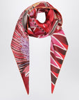 Ferragamo Red/Bordeaux silk scarf with Giada print