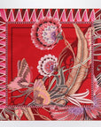Ferragamo Red/Bordeaux silk scarf with Giada print