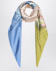 Ferragamo Green/blue silk scarf with Madras print