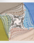 Ferragamo Green/blue silk scarf with Madras print