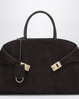 Ferragamo Hug Soft L brown suede shoulder bag