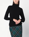 Moschino Black turtleneck sweater with crossed details