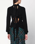 Moschino Black turtleneck sweater with crossed details