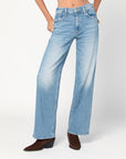 Mother Light blue The Spinner Zip Sneak jeans