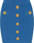 Balmain Button-detail knitted miniskirt