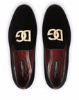 Dolce & Gabbana DG logo velvet slippers