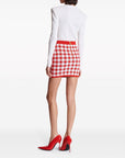Balmain Gingham fine-knit miniskirt