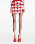 Balmain Gingham fine-knit miniskirt