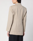 Victoria Beckham Beige wool jacket with belt
