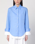 Victoria Beckham Double-layer shirt in light blue/white