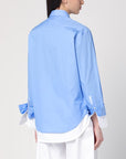 Victoria Beckham Double-layer shirt in light blue/white