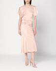 Victoria Beckham Light pink damask dress with gathering