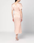Victoria Beckham Light pink damask dress with gathering