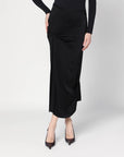 Victoria Beckham Black midi skirt with draping