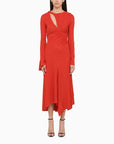 Victoria Beckham cut out detail red dress