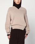Victoria Beckham Sand-coloured sweater in wool and cashmere