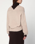 Victoria Beckham Sand-coloured sweater in wool and cashmere