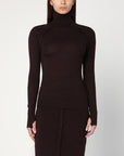 Victoria Beckham Brown turtleneck sweater in wool