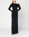 Victoria Beckham Long black dress in viscose jersey