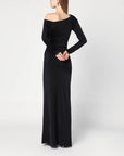 Victoria Beckham Long black dress in viscose jersey