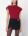 Vivienne Westwood Brick red asymmetrical T-shirt with Orb logo
