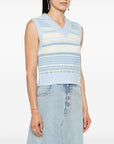 Ganni Striped sleeveless top