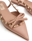 Valentino Garavani Rockstud Bow Slingback Ballerina In Patent Leather