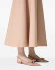 Valentino Garavani Rockstud Bow Slingback Ballerina In Patent Leather