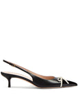Valentino Garavani Bepointy 45mm Patent Leather and Kid Slingback Pumps