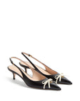 Valentino Garavani Bepointy 45mm Patent Leather and Kid Slingback Pumps
