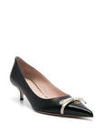 Valentino Garavani Bepointy Patent Leather and Kid Pumps 45mm