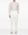 Brunello Cucinelli linen blend drawstring trousers