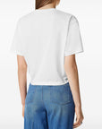 Versace logo-embroidered T-shirt in white