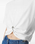 Versace logo-embroidered T-shirt in white