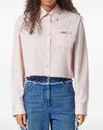 Versace Pinstripe Chain boxy short shirt