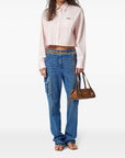 Versace Pinstripe Chain boxy short shirt