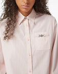 Versace Pinstripe Chain boxy short shirt