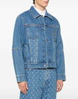 Marine Serre crescent moon-print denim jacket