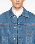 Marine Serre crescent moon-print denim jacket