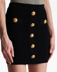 Balmain Button Embellished Knitted Skirt